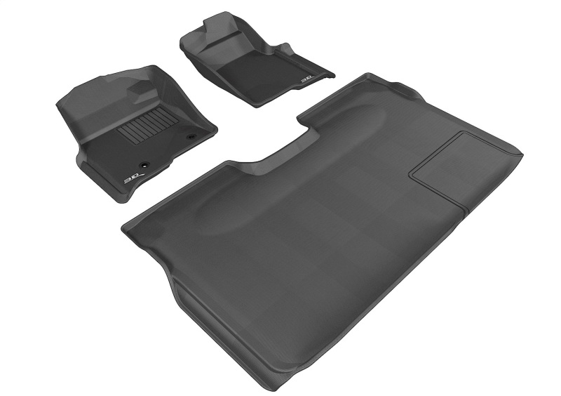 Ford F-150 Super Crew Floor Mats - Front + Rear - 3D MAXpider - KAGU Series - Black - `10-`14